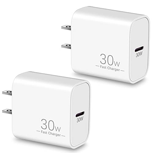 30W USB C Charger Block, 2-Pack 30Watt Super Fast USB-C Power Adapter Walll Charging Plug Cube for iPhone 14/13/12/11/Pro Max, Google Pixel 7/6/5, iPad Pro/Air, MacBook Air, Samsung Galaxy S22/S21/S20