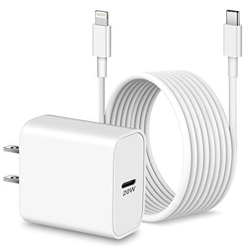 iPhone 11 12 13 14 Fast Charger 10FT [Apple MFi Certified], Long USB-C to Lightning Cable Cord + 20W USB C Wall Charger Block Fast Charging for iPhone 14/14 Pro Max/Plus, 13/12/Mini/11/XS/XR, iPad