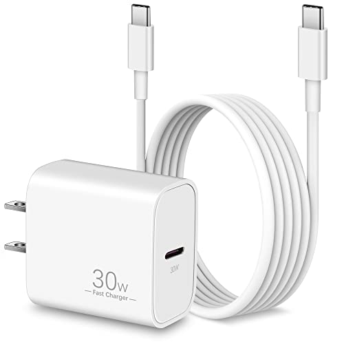 30W USB C Fast Charger for Apple MacBook Air 13/12 inch M1/M2, 2022 2020 2019 2018 Laptop, iPad Pro 12.9, 11 inch, Air 4th 5th, Mini 6, Google Pixel 7/6/5, Wall Charging Block + 6FT USB-C Power Cord