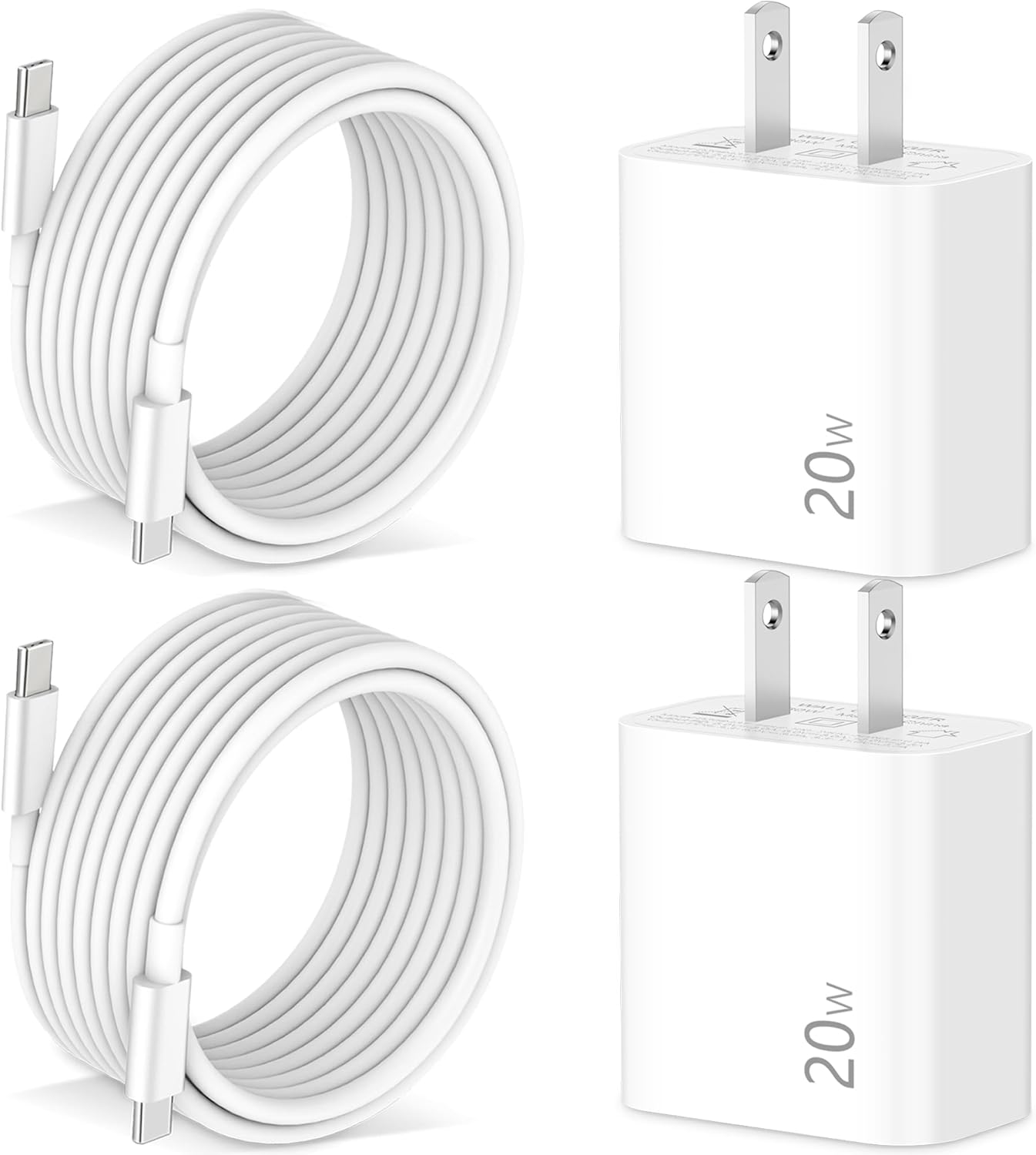Pixel 10/9/8/7/6/5/4 Fast Charger, 2Pack 20W USB C Charging Block + 6FT USB C Cable Cord for Google Pixel 10/ XL Pro Fold /9/8/7/7a/6a/6/Pro/5/4/3/XL, Phone 15/16, Galaxy, Android Phone